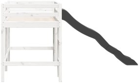 Cama alta p/ criança sem colchão 80x200 cm pinho maciço branco