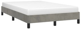 Estrutura de cama sem colchão cinza claro Veludo