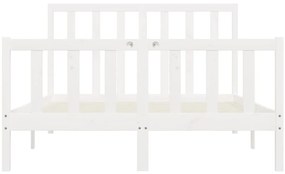 Estrutura de cama 120x200 cm madeira maciça branco