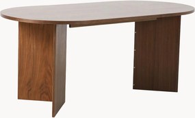 Mesa de jantar oval em folha de carvalho Miranda, 90 x 180 cm