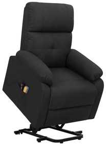 vidaXL Poltrona de massagens elevatória tecido preto