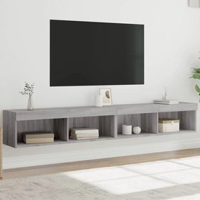 vidaXL Móveis de TV com luzes LED 2 pcs 100x30x30 cm cinzento sonoma