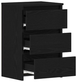 Criado-mudo vidaXL Preto Carvalho 40x35x62,5 cm em Madeira engenheirad
