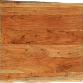 vidaXL Tampo de mesa retangular borda viva 80x80x3,8 cm acácia maciça