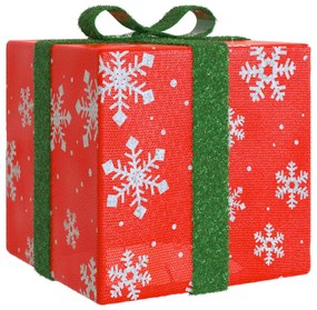 Presentes de Natal iluminados 3 pcs 64 luzes LED branco quente