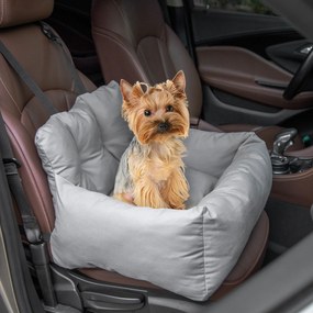Cadeira de carro para animais de estimação - bolsa de transporte acolchoada com algodão e PP espesso com fundo antiderrapante, 50 x 54 x 33 cm, cinzen