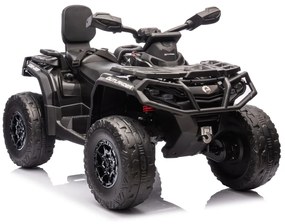 Moto 4 elétrica para crianças 12V Can Am Outlander 4×4 200W rodas Espuma EVA, assento couro Carga até 50Kg Cinzenta