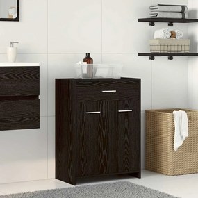 vidaXL Armário de Banheiro com gaveta Carvalho Preto 60 x 33 x 80 cm