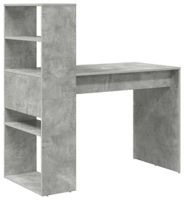 Secretária com Armazenamento Cinzento de Concreto 113x54x120 cm Madeir