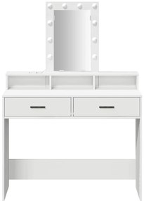 Mesa de Maquiagem com Luzes LED Branca 100x41x140 cm