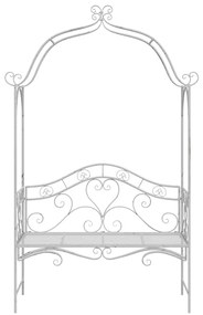 Banco Branco Metal 121 x 48 x 200 cm Inserções Decorativas