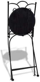 Cadeiras de bistrô dobráveis 2 pcs cerâmica preto e branco