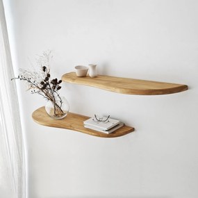 Prateleira de Parede Wavy – Carvalho – 100 cm x 25 cm (2 Peças)