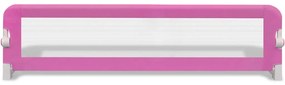 Barra de segurança para cama de criança 2 pcs 150x42 cm rosa
