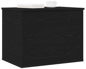Caixa de Armazenamento vidaXL com Tampa Madeira Negra 60x42x46 cm Made