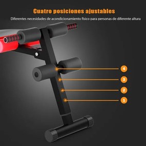 Banco ajustável exercicios de treino dobrável Banco para alongamentos para casa, ginásio, escritório Vermelho
