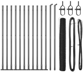 Conjunto de Cercas Conjunto de 2 Cinza Aço 25 x 1,2 m Durável