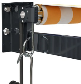 Toldo retrátil automático 5x3 m amarelo e branco