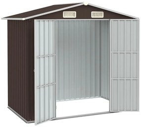 Abrigo de jardim 205x129x183 cm aço galvanizado castanho