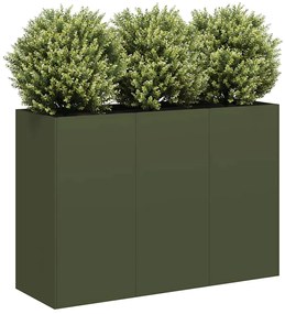vidaXL Vaso floreira 120x40x80 cm aço laminado a frio verde