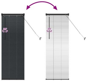 Persiana de Janela com cortinas Outros Manual Preto 80 x 130 cm Alumín