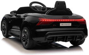 Carro elétrico para crianças Audi RS E-tron GT 12V, controlo remoto, USB / AUX, Bluetooth, bateria de lítio, luzes LED licença ORIGINAL Preto