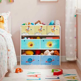 Estante para quarto de criança com 7 caixas 29,5 x 62,5 x 60 cm Multicolorido