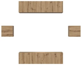 Conjunto de móvel de TV 6 pcs carvalho artisiano