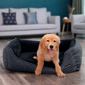 Cama de cão para cães de tamanho médio 90 x 75 x 25 cm cinzento escuro