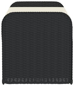 Banco de arrumação com almofadão 115x51x52 cm vime PE preto