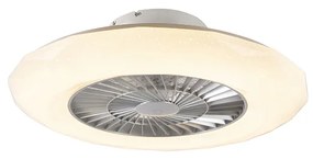 Ventilador de teto prateado com LED e efeito de estrelas regulável - Clima Design