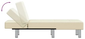 Chaise longue couro artificial cor creme