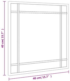 Espelho de parede quadrado 40x40 cm ferro preto