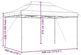 Tenda para festas pop-up dobrável 440x292x315 cm laranja