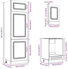 7 peças armário de cozinha conjunto Kalmar branco brilhante