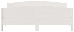 Cama sem colchão 180x200 cm madeira de pinho maciça branco