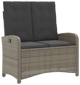 4 pcs conjunto de jantar p/ jardim c/ almofadões vime PE cinza