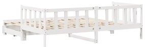 Sofá-cama com gavetão e gavetas sem colchão 90x200 cm branco
