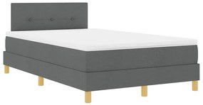 Cama Box Spring com Colchão Cinza Escuro 120x200 cm Tecido