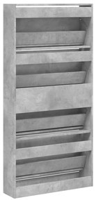 Sapateira c/ 4 gavetas articuladas 80x21x163,5 cm cinza cimento