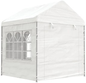 Gazebo com telhado 13,38x2,28x2,69 m polietileno branco