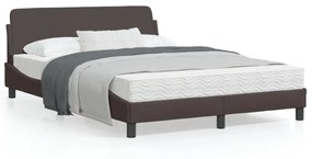 vidaXL Estrutura de cama sem colchão 120x200 cm tecido castanho-escuro