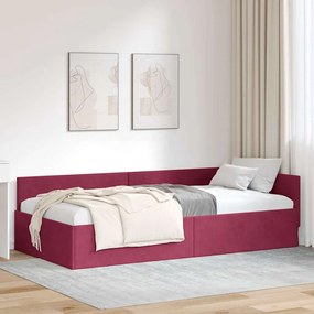 vidaXL Estrutura de Cama de Canto Vinho Vermelho 100 cm x 200 cm