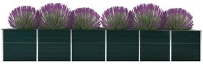 Canteiro elevado de jardim 480x80x77 cm aço galvanizado verde