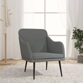 351475 vidaXL Cadeira com apoio de braços 63x76x80 cm tecido cinzento-escuro
