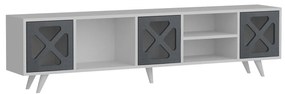 Móvel TV Sinef – Branco/Antracite – 180x45,7x29,5 cm