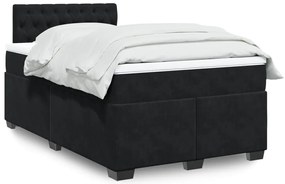 Cama boxspring com colchão 120x190 cm veludo preto