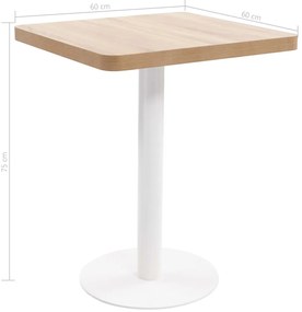Mesa bistrô 60x60 cm MDF castanho-claro