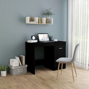 vidaXL Secretária 100x50x76 cm derivados de madeira preto