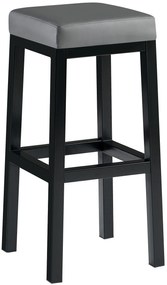 Banco de bar Taylor em couro sintético com estrutura preta 83 x 37 x 37 cm Cinzento